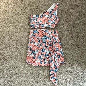 Blue and pink floral set